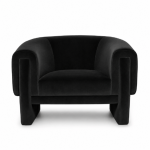 Valentina Black Velvet Armchair