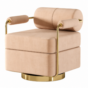 Bellini Nude Brass Swivel Chair