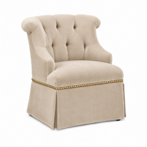 Carousel Cream Linen Brass Dining Chair