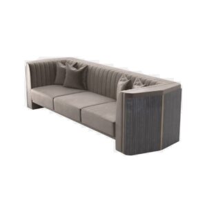 Modern grey sofa with cushions