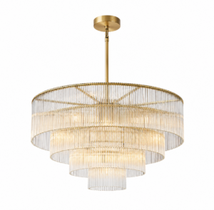 Montague Crystal Brass Large Chandelier 100cm