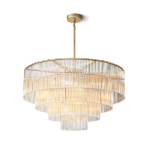 Luxury gold chandelier with glass accents