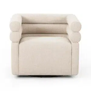 Beige armchair with round armrests