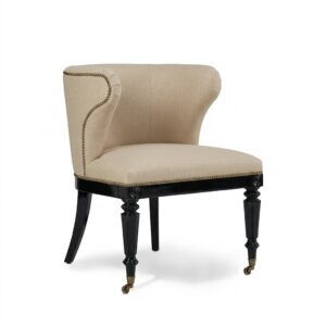 Baynard Beige Linen Brass Dining Chair