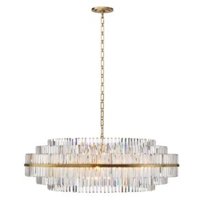 Elegant gold and crystal chandelier pendant light