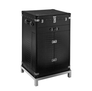 Martini Black Crocodile Leather Nickel Bar Trunk