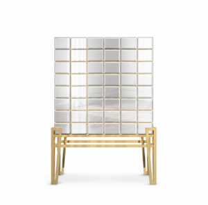 Covet Mirror Brass Bar Cabinet