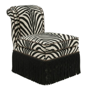Boudoir Zebra Velvet Fringe Chair