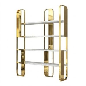 Campaign Carrara Marble Gold Etagere