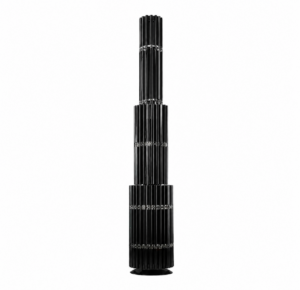 Murano Black Crystal Nickel Floor Lamp 180cm