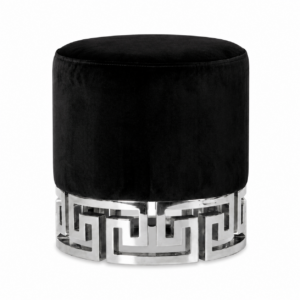 Legacy Black Velvet Nickel Stool