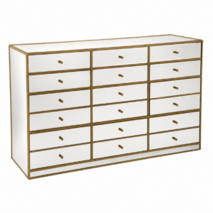 Brentwood Antique Mirror Brass Dressing Cabinet