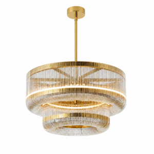 Fontaine Crystal Brass Large Chandelier
