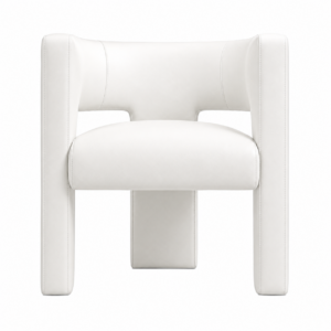 Tressel White Leather Chair