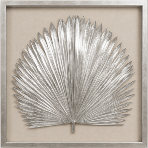 Palmera Silver Palm Beige Linen Wall Art