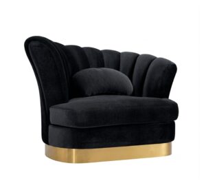 Opulence Black Velvet Gold Armchair