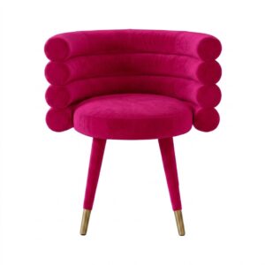 Marshmallow Fucshia Velvet Gold Dining Chair