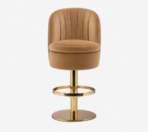 Seville Tan Velvet Brass Counter Stool