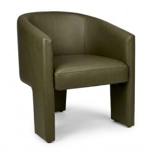 Halston Olive Leather Dining Chair