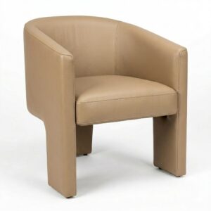 Halston Beige Leather Dining Chair