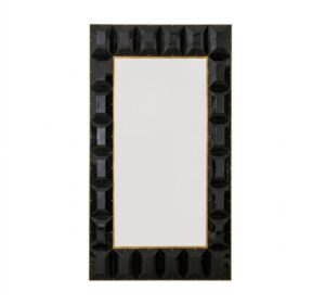 Belleview Black Glass Brass Mirror