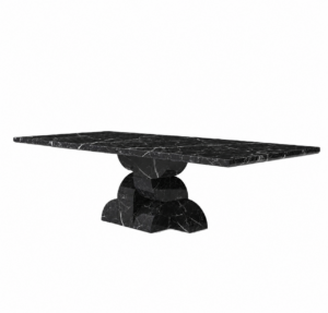 Brutalist Nero Marble Dining Table