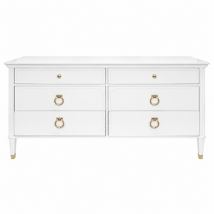 Lily White Lacquer Brass Dressing Cabinet