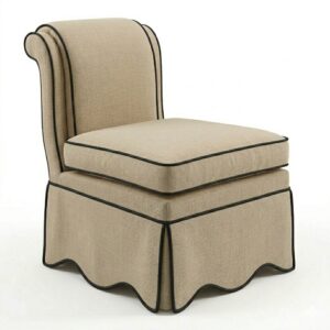 Boudoir Beige Linen Skirt Chair