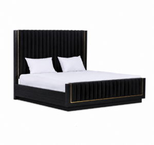 Primavera Black Velvet Black Oak King Bed