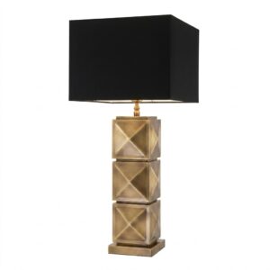 Newton Brass Table Lamp with Black Shade
