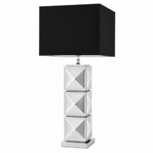 Newton Nickel Table Lamp with Black Shade