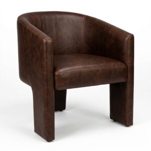 Halston Brown Leather Dining Chair