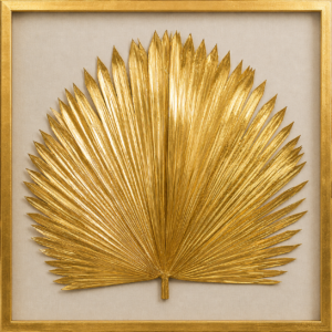 Palmera Gold Palm Beige Linen Wall Art