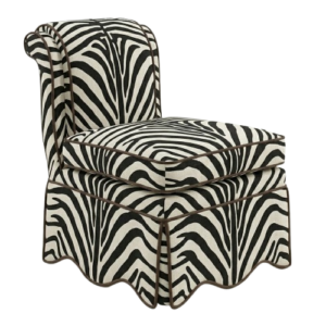 Boudoir Zebra Velvet Skirt Chair