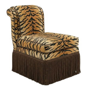 Boudoir Tiger Velvet Fringe Chair