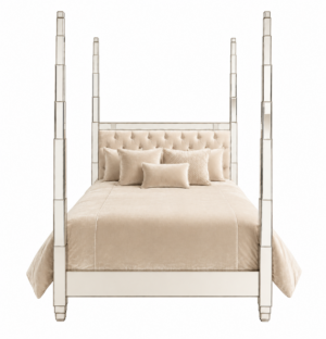 Palazzo Beige Velvet Mirror King Bed