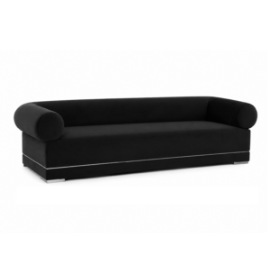 Riccardi Black Velvet Chrome Sofa 230cm