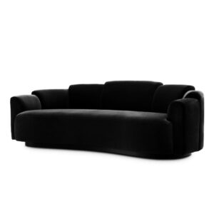 Martinique Black Mohair Velvet Sofa