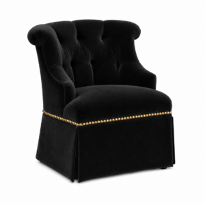 Carousel Black Velvet Brass Dining Chair