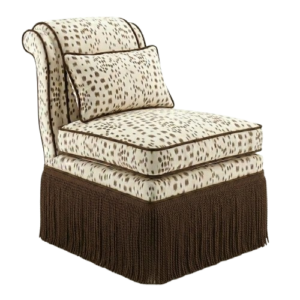 Boudoir Spotted Linen Fringe Chair
