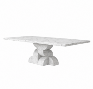 Brutalist Carrara Marble Dining Table