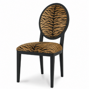 Zambezi Tiger Velvet Black Dining Chair