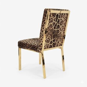 Icebreaker Leopard Velvet Gold Dining Chair