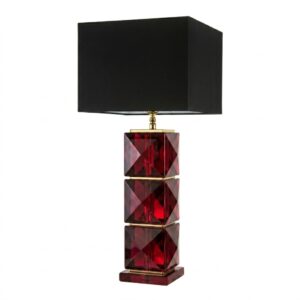 Paragon Red Crystal Brass Table Lamp 80cm