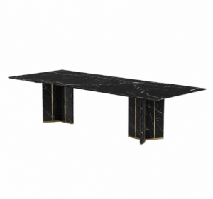 Algerone Nero Brass Dining Table