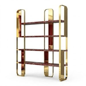 Campaign Rosso Levanto Marble Gold Etagere