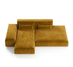 Brentwood Mustard Velvet Velvet Modular Daybed
