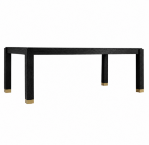 Essex Black Oak Brushed Brass Dining Table