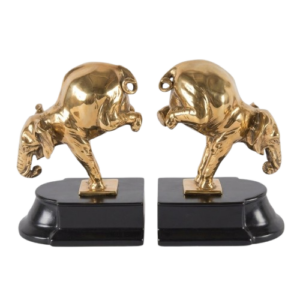 Regency Elephant Brass Bookend Set