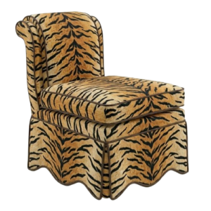 Boudoir Tiger Velvet Skirt Chair